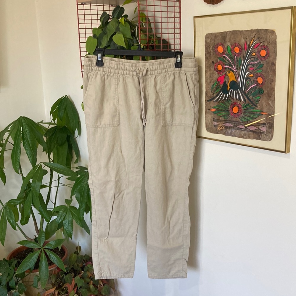 Linen pull up pant